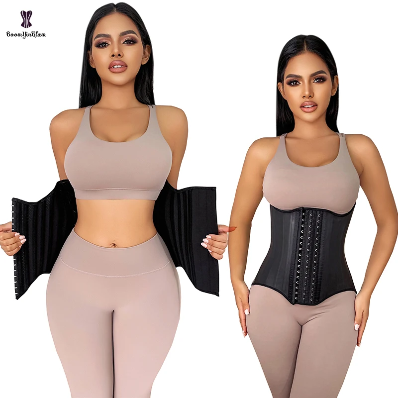 

Slimming Belt 25 Steel Bones Latex Corset Waist Trainer For Women Fajas Colombianas Tummy Control Body Shaper