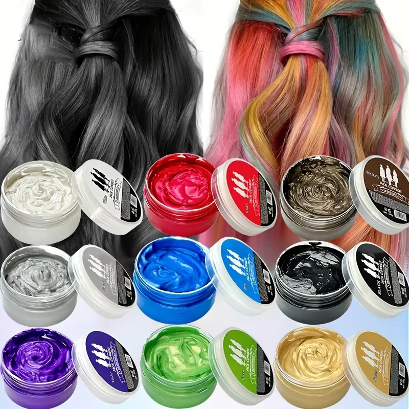 Hair Color Dye Cream Washable Instant Hair Coloring Wax No Damage Hair Dye Cream Hair Dye For Party Cosplay Daily Touch Up