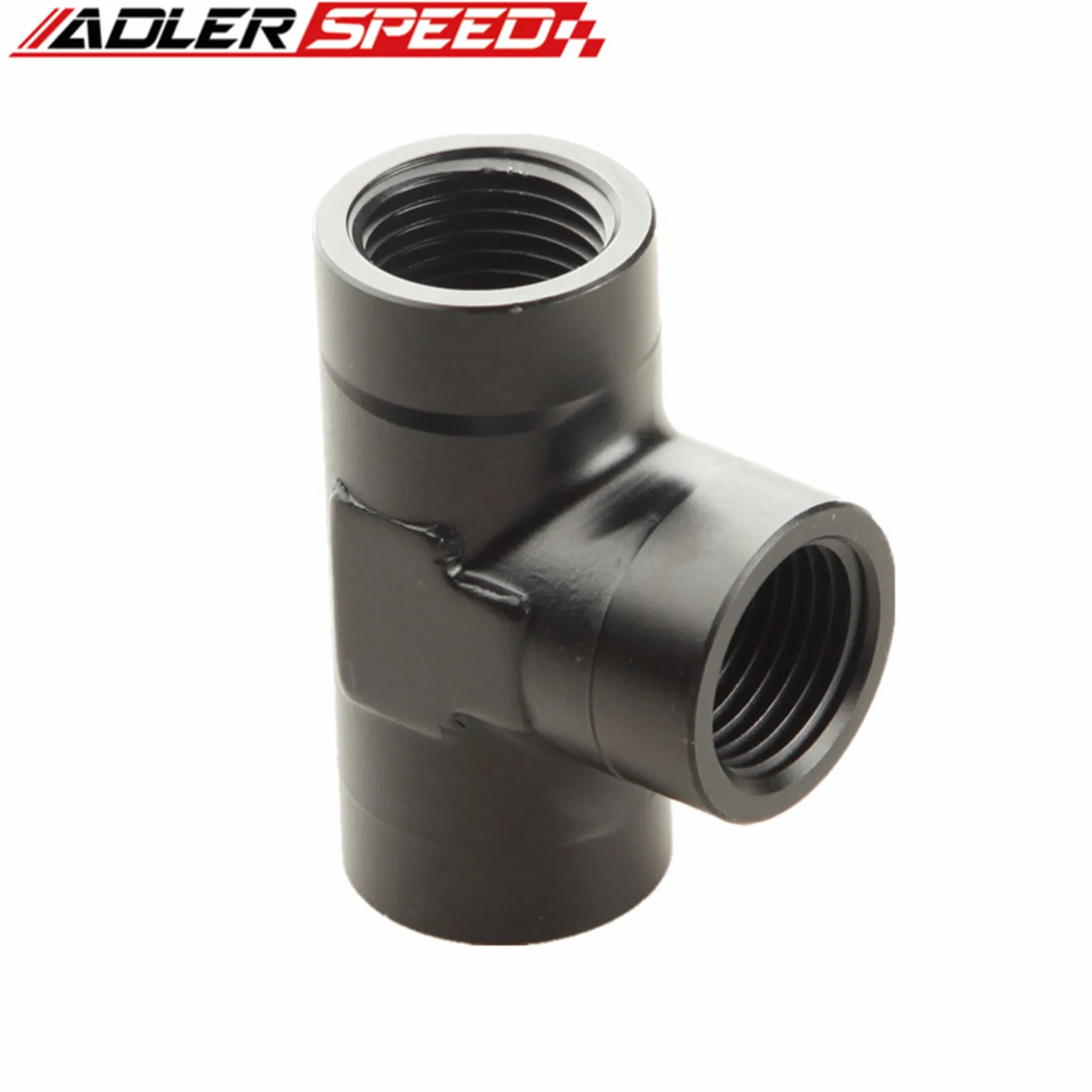 

Aluminum Performance 1/2" NPT Female Pipe Tee Adapter Black