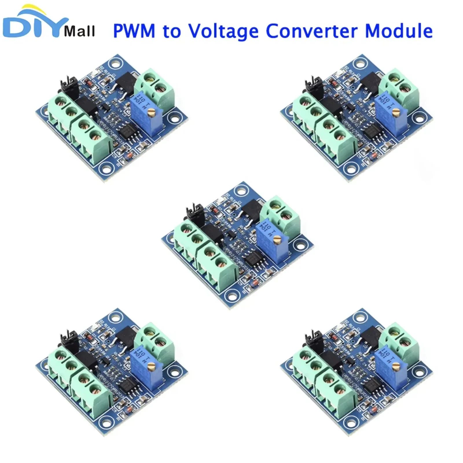 5Pcs PWM to Voltage Converter Module 0%-100% to 0-10V for PLC MCU Digital to Analog Signal PWM Adjustable Converter Power Module