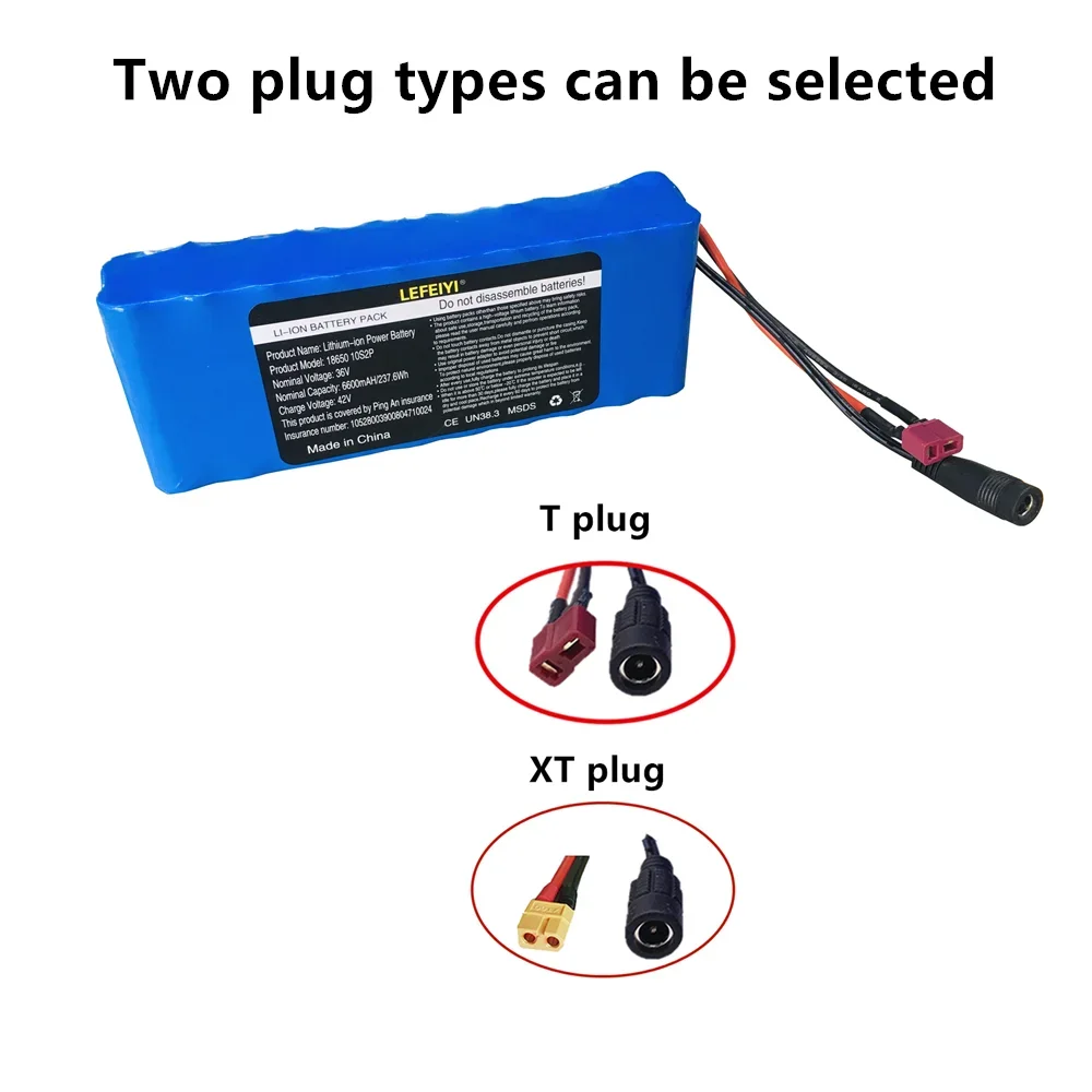 New 36V 6600mAh 10S2P 18650 Rechargeable Battery Pack,Modified Bicycles,Electric Vehicle 42V Protection PCB+42V Charger