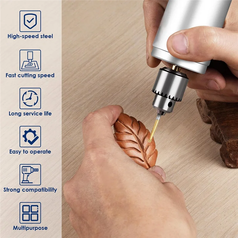 A43F-20Pcs لقم نحت الخشب لقمة توجيه النقش، مجموعة أدوات دوارة HSS مع ساق 1/8 بوصة (3 مم) للأدوات الدوارة DIY #3