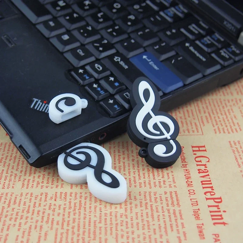 Musical Note USB Flash Drive para Crianças, Presentes Criativos Bonitos, Memory Stick, Caneta dos desenhos animados, U Disco 2.0, 4GB, 64GB, Capacidade Real