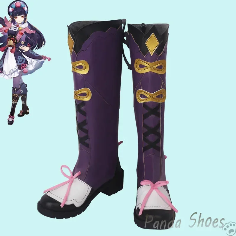 Genshinimpact Yun Jin Cosplay Shoes Anime Game Cos Long Boots Yunjin Cosplay Costume Prop Shoes for Con Halloween Party