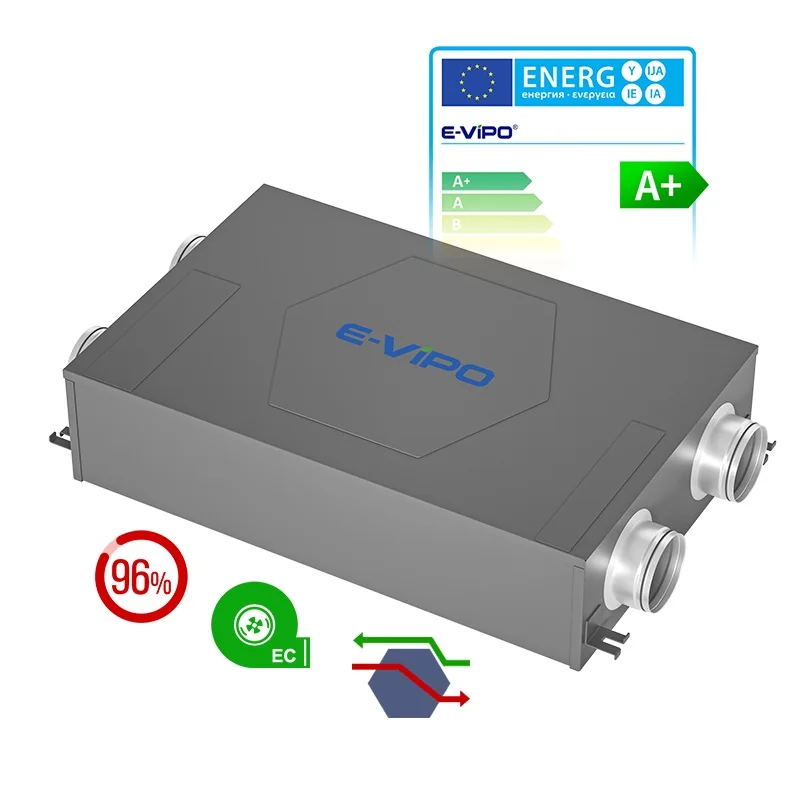 

Flat Type Ceiling Air Ventilator Energy Saving HVAC System HRV Heat Recovery Ventilation Bypass AUTO Recuperator