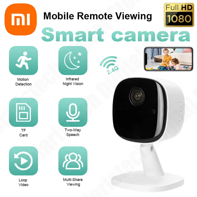 Xiaomi 1080P Camera Night Vision Wifi Monitor Motion Detect With 2-way Audio Multiple People Share Viewing Security Camera Home