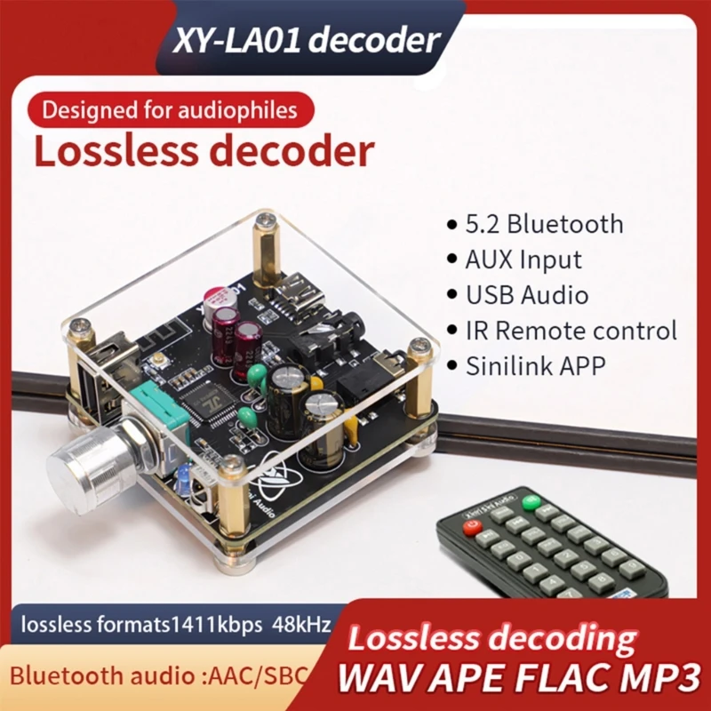 LA01 HIFI Decoding Board Music Player Amplifier Handsfreely 5.2 Wirelessly Decoding Radio Module Music Play  Support USB