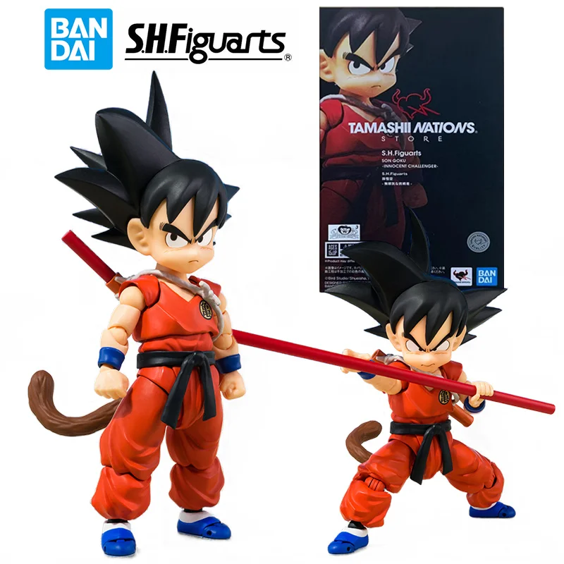 Bandai S.h.figuarts Son Goku Innocent Challenger Dragon Ball 16Cm Anime Original Action Figure Model Children's Toy Collection