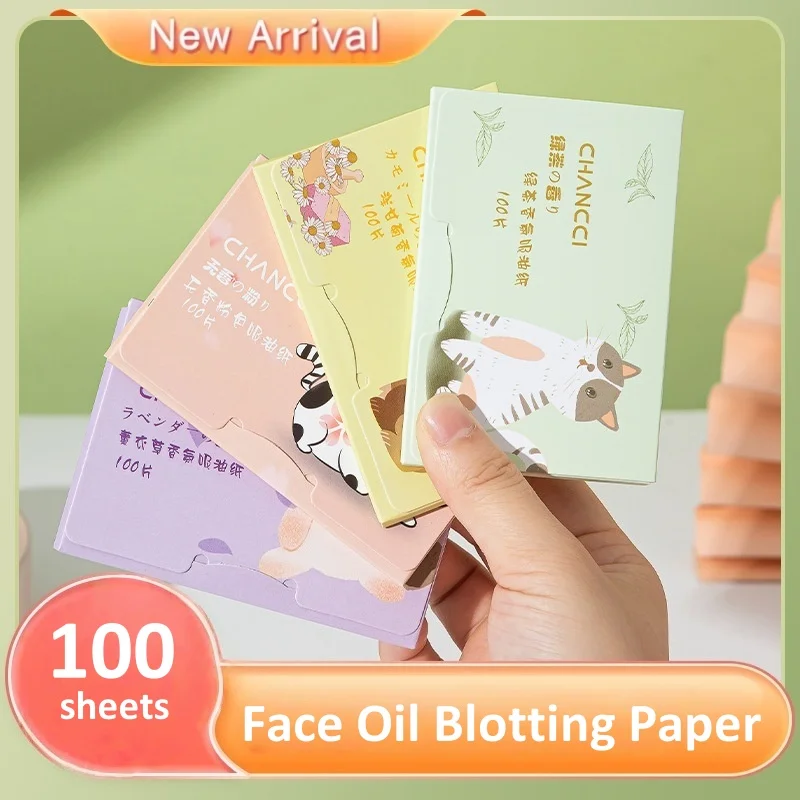 Papel limpiador Facial de gran capacidad, hojas de limpieza Facial absorbentes de aceite, toallitas faciales portátiles, suaves y delicadas, 100 Uds.