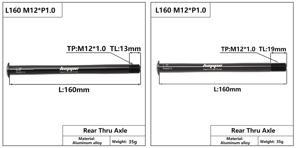 HEPPE MTB Rennrad Steckachse Vorderradgabel Welle Spieße Hinterradnabe Steckachse 12x142/148 12x100/110 Fahrrad Barrel Achse M12xP1,0/1,5 – Detail 4