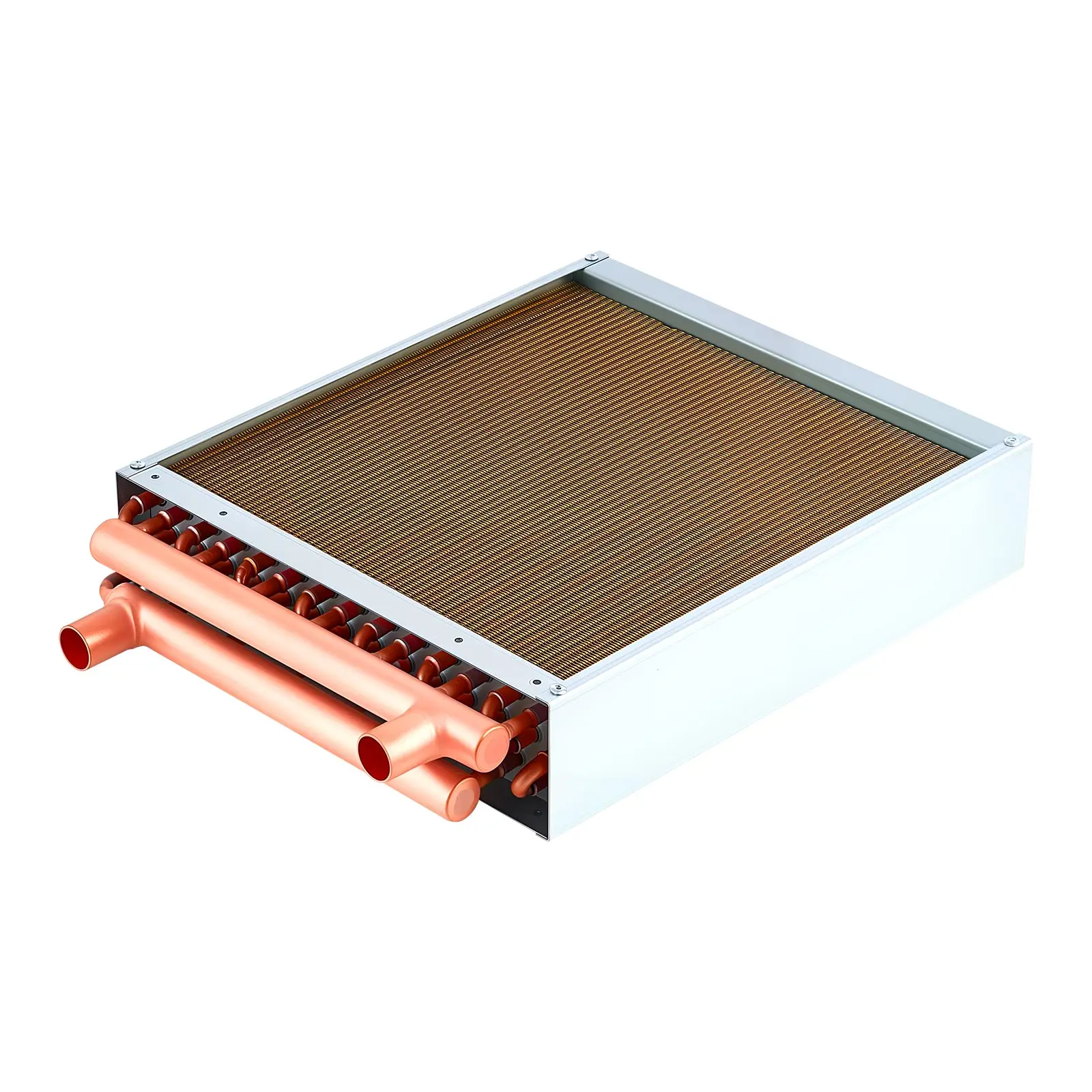 SucceBuy Water to Air Heat Exchanger with Copper Tubes & Aluminum Fins for Outdoor Wood Furnace Hydronic Heating&Cooling Systems