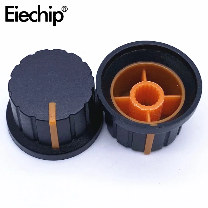 ポテンショメータ用プラスチックノブキャップ、プラム、軸麦わら帽子、2色、24x15mm、5個