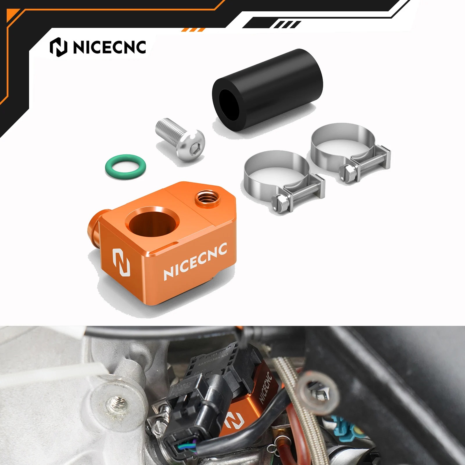 

NICECNC For KTM EXC 300 XCW 300 EXC 250 XC-W 250 2024-2026 SX 125 SX250 XC300 2023-2026 TBI Crankcase Pressure Sensor Holder