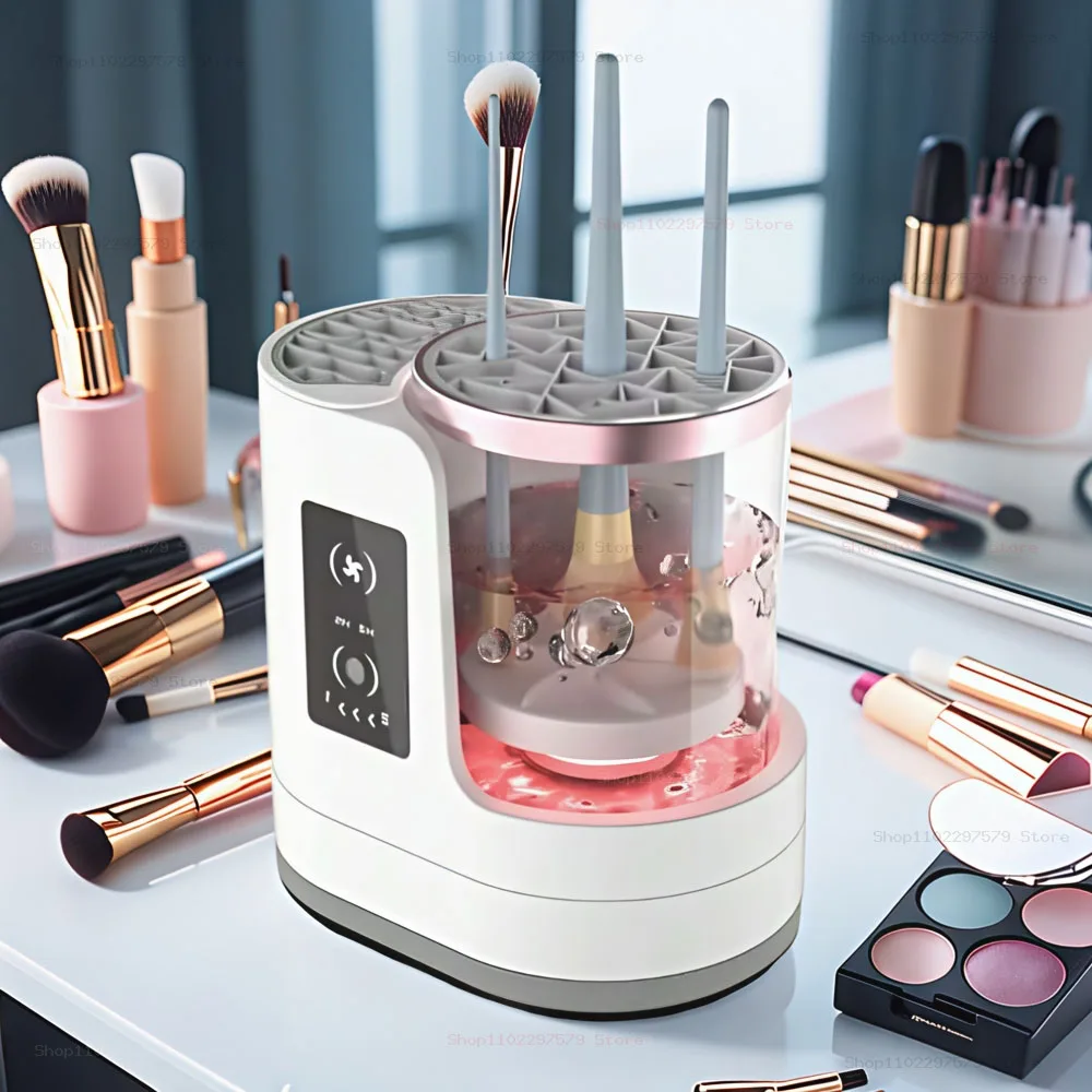 

2025 Electric Makeup Brush Cleaning Machine Washing And Drying Machine Timeable For Makeup Brushes Ladies Valentine's Day Gift.