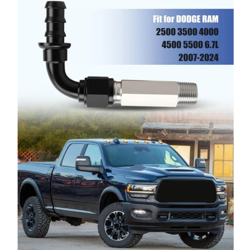 アップグレードされたヒーターホースコネクターは、ダッジラム6.7Lカミンズ2007.5+に適合、10ANプッシュロックフィッティング