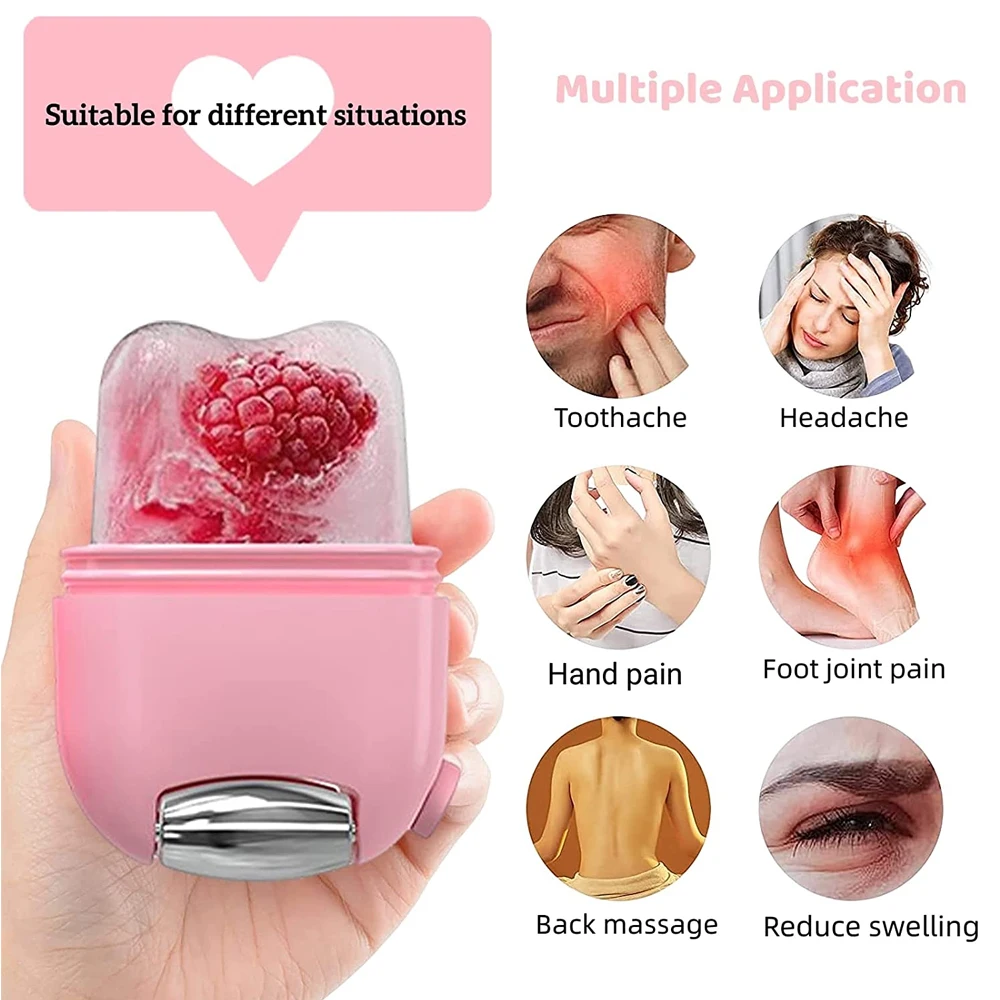 Upgrade 2 In 1 Ice Roller for Face Gua Sha Facial Roller Puffiness Relief Massage Skin Care Beauty Treatment Tool Face Massager