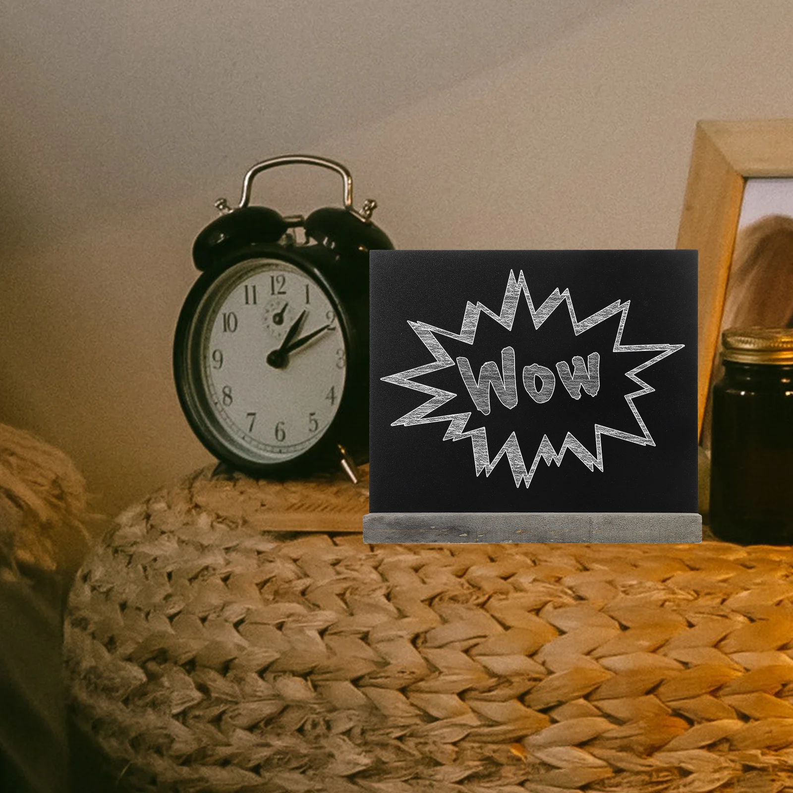 8 قطع سبورة صغيرة مع قاعدة خشبية، تصميم قابل للإزالة، شاشة عرض على الطاولة لملصقات الطعام والمقهى والمشروبات العروض الخاصة #6