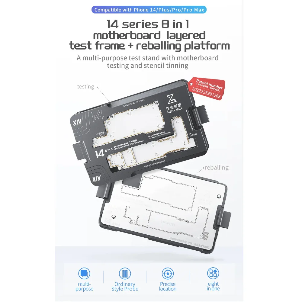 Qianli ISocket 4-in-1 Mega-iDea Motherboard Layered Testing Frame for IPhone 12/12Mini/12Pro/12ProMax Testing Repair Fixture