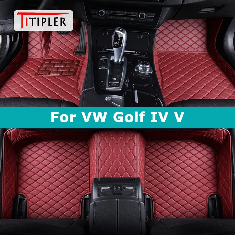 TITIPLER 맞춤형 자동차 바닥 매트, VW 골프 IV V 1997-2008 4th 5th 용, 자동차 카펫 발 코체 액세서리 