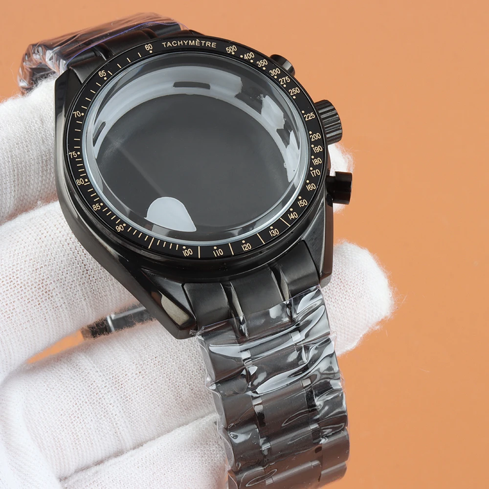 

Chronograph VK63 Case Black Bezel 40mm Waterproof Case For VK63 VK64 Quartz Movement 32.5mm Dial 20mm Stainless Steel Strap