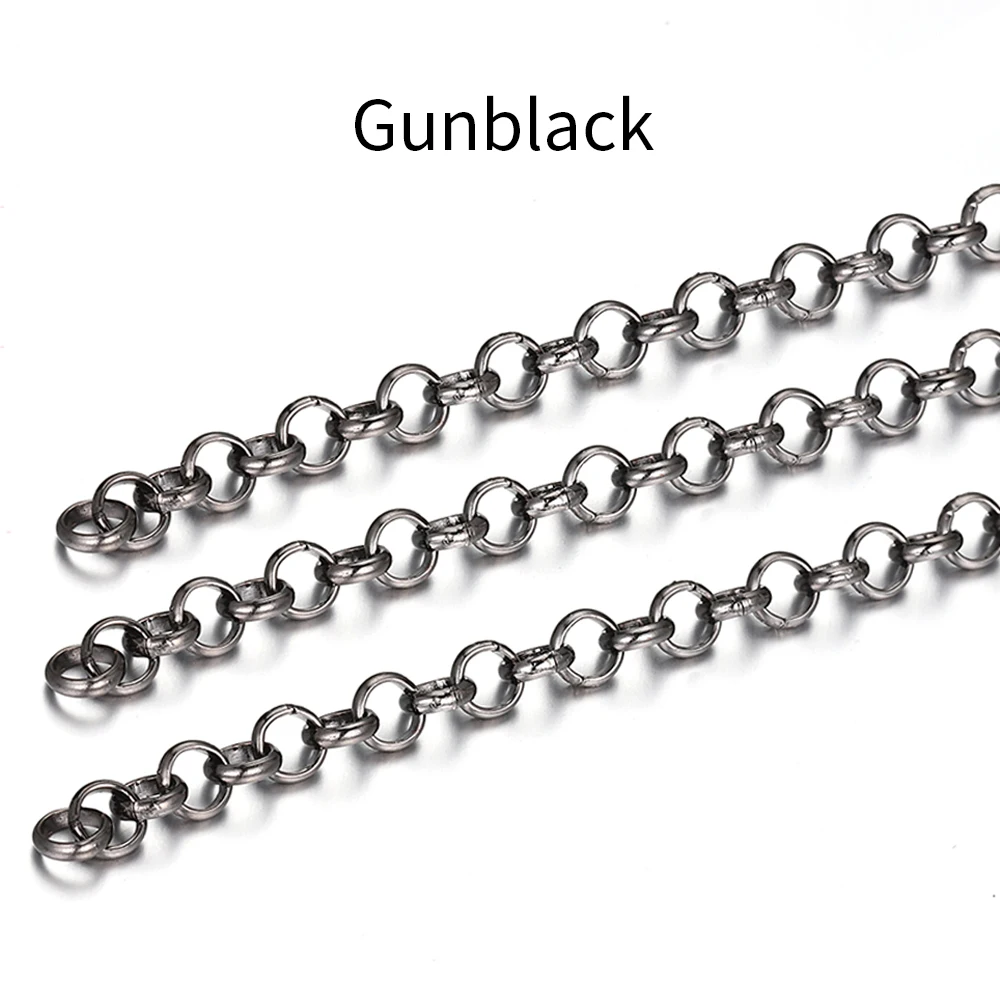 2 Meter Gold Farbe Runde O Form Halskette Armband Zubehör 3,2/4,8/5,8mm Kupfer Ketten Für DIY Schmuck Machen Komponenten
