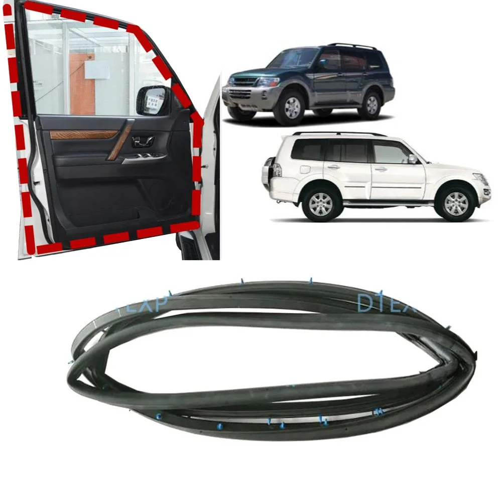 1 Pcs Door Rubber with Clips for Pajero V70 Seal Rubber for Montero V90 Protect Rubber Weather Seal for Shogun V60 V80 Mr437147