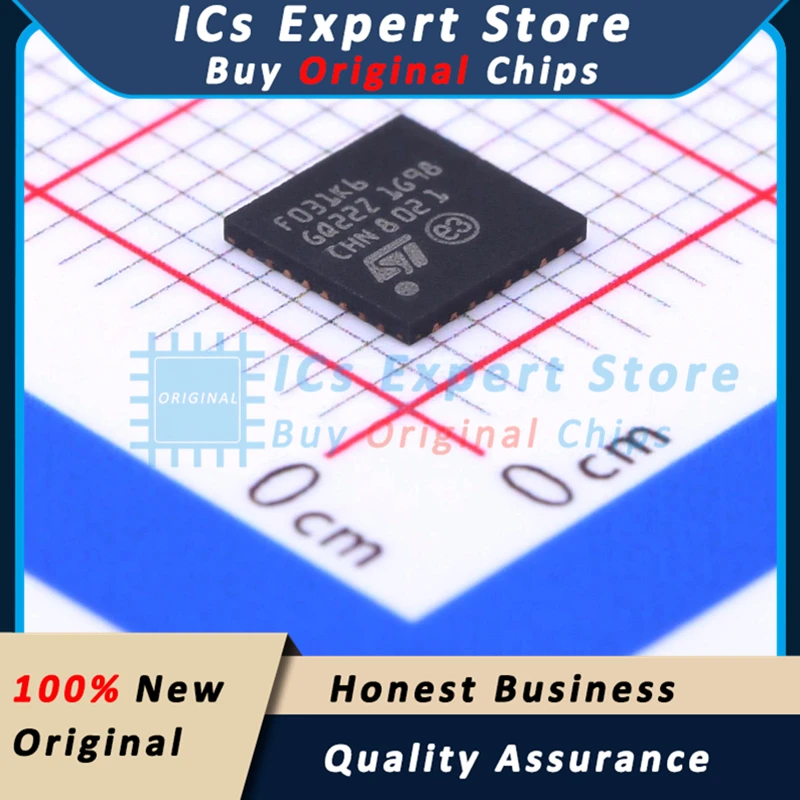 5PCS/LOT Orignal IC Chip STM32F031K6U6 32KB Flash Microcontroller MCU STM32F031K6U6 UFQFPN-32