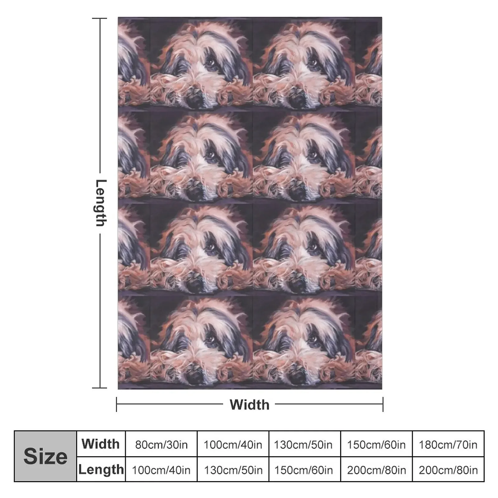 New Bearded Collie Fine Art Painting Throw Blanket For Decorative Sofa Shaggy Blankets