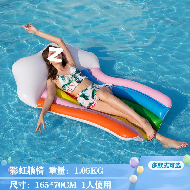 Zattere da piscina Gonfiabili Ride-on Gioca con divertimento in acqua Divano pieghevole in PVC Gonfiare la poltrona Galleggiante Nuoto estivo Giocattoli da spiaggia al mare