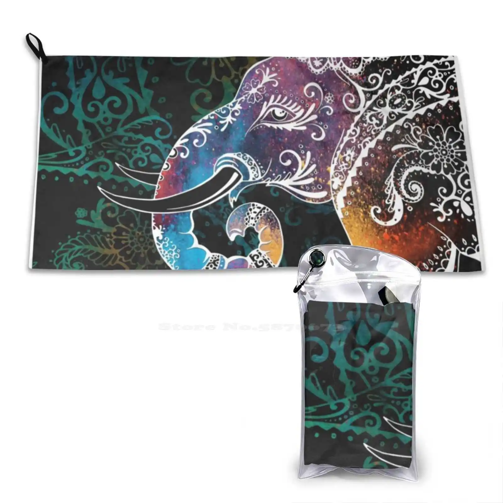 Elephant Soft Towel Quick Dry Beach Towel Elephant Colours Newart Carnival 2017 Animal