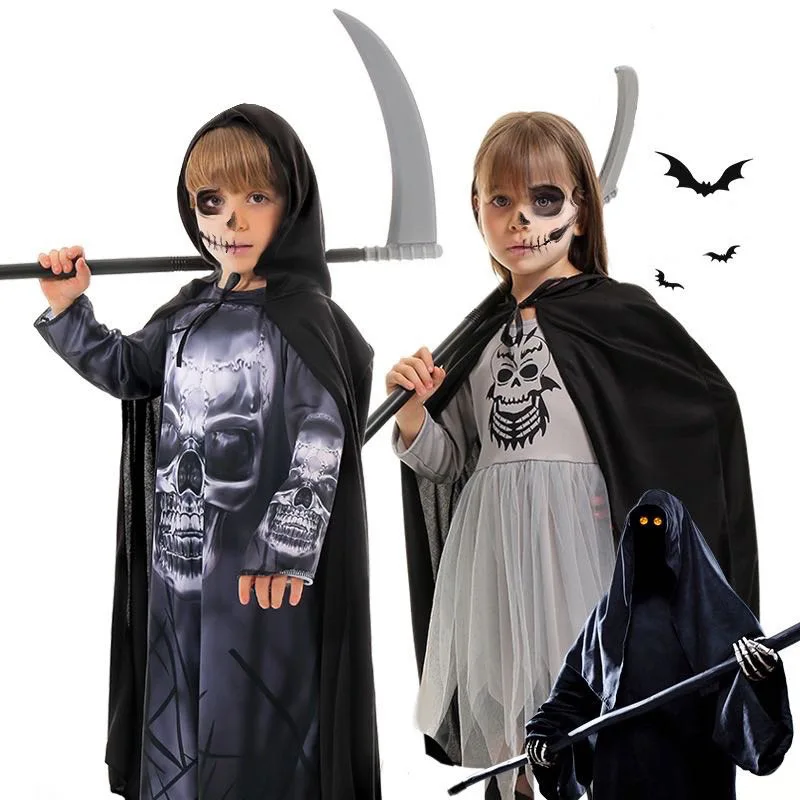 

Halloween Performance Costume For Children Death God Role-playing Cosplay Suitable For Kindergarten Parties And Stage
