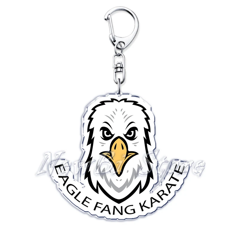 80s Eagle Fang Karate Keychain for Women Accessories Cobra Kai Kid Pendant Keying Jewelry Friends Fans Gift