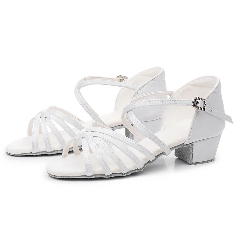 أحذية الرقص اللاتينية النسائية الناعمة من الأسفل وحيد الفتيات ممارسة الرقص الصنادل الجاز كعب متوسط 3.5 سنتيمتر قاعة الرقص