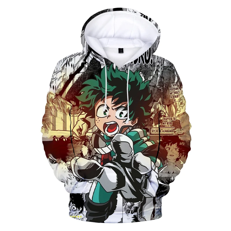 

My hero academy deku 3d print hooded sweatshirt casual and cool stylish sweatshirt for men and women harajuku streetwear style