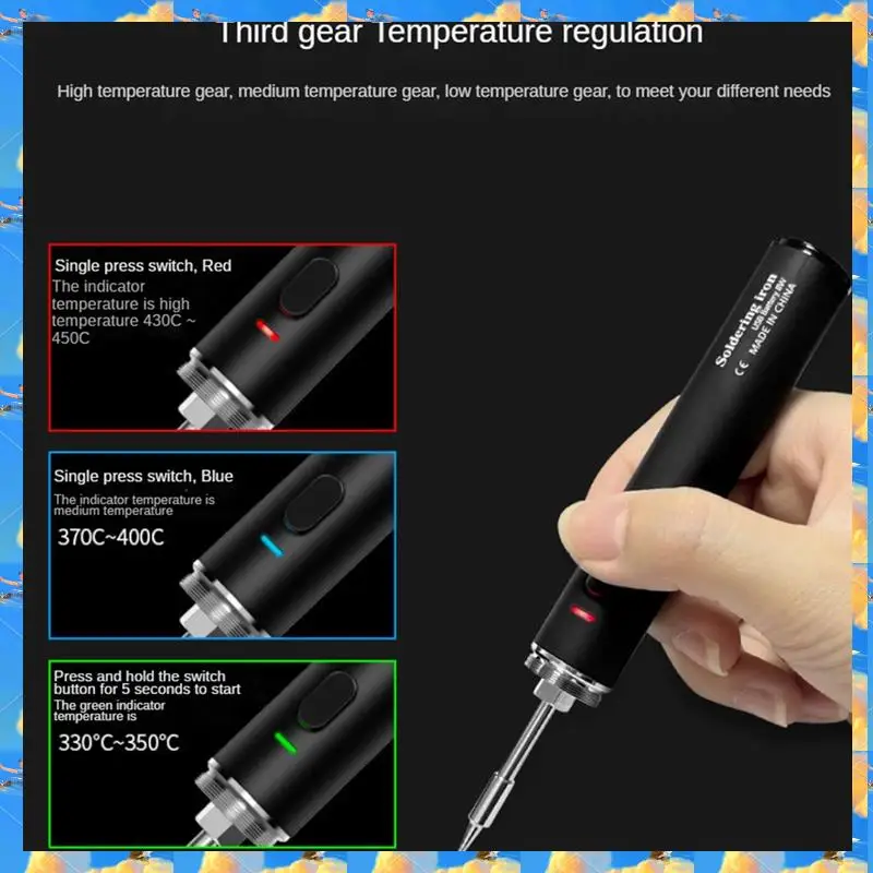 FTS USB はんだごて充電 USB 電気はんだごて 18650 リチウム電池サードギア作業温度切り替え