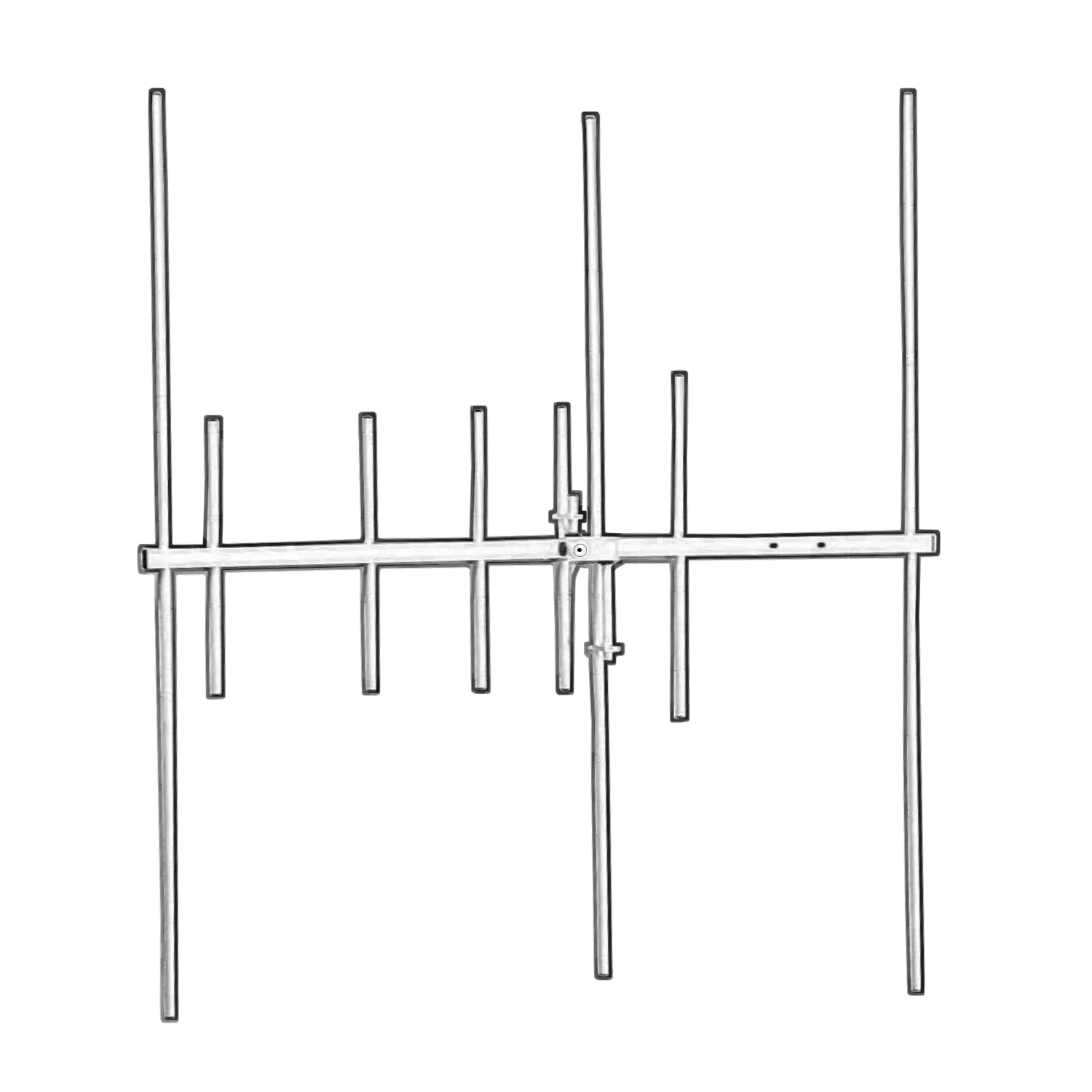 Antena Direccional para Radio Móvil Walkie Talkies GMRS de Doble Banda VHF UHF, 144/430MHz, 9.0dB VHF, 11.5dB UHF, 100W, 8 Elementos Yagi
