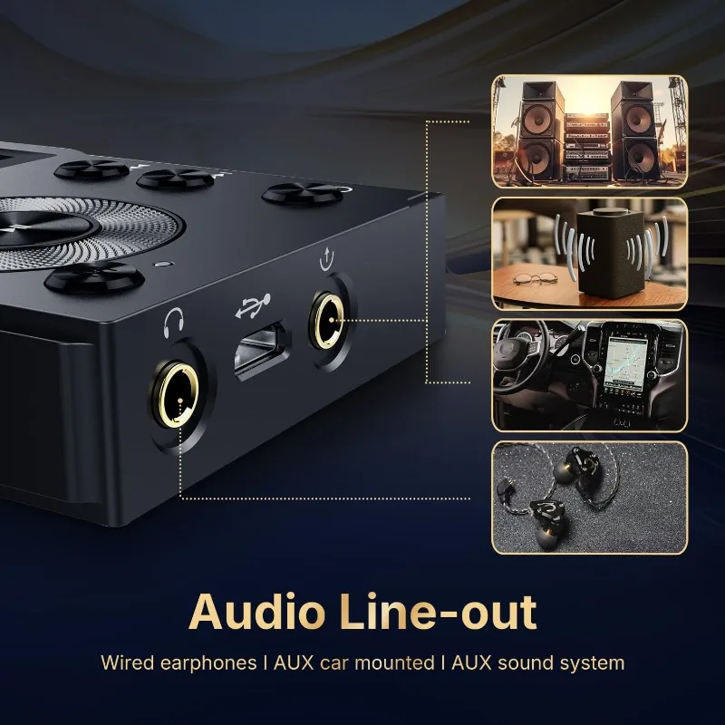 

High-Res Portable Audio Player w，F20 HiFi MP3 Player with Bluetooth5.2, Lossless DSD High Resolution Digital Audio Music Player