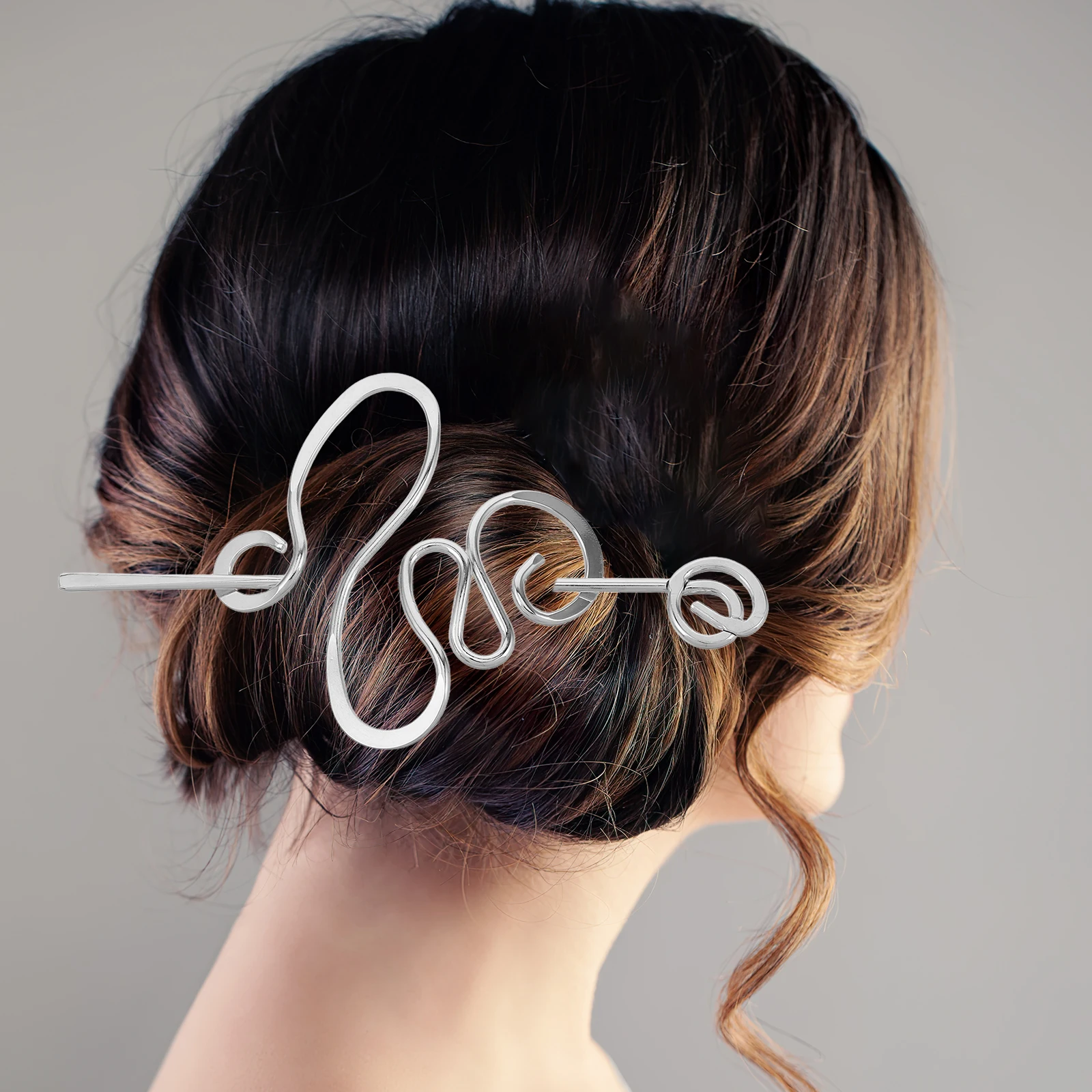 

Metal Hairpin Unique Design Bun Clips for Women Large Size Irregular Shape DIY Copper Accessories Wedding Party Everyday Use