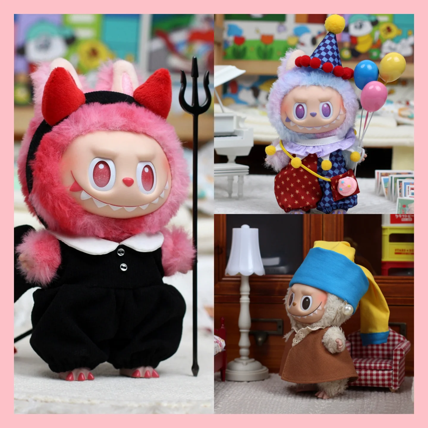 

New In Stock For Labubu Accessories Clothes Circus Devil Series Clothing Wacky Mart Suitable V1v3 Doll Cotton Set Clothing