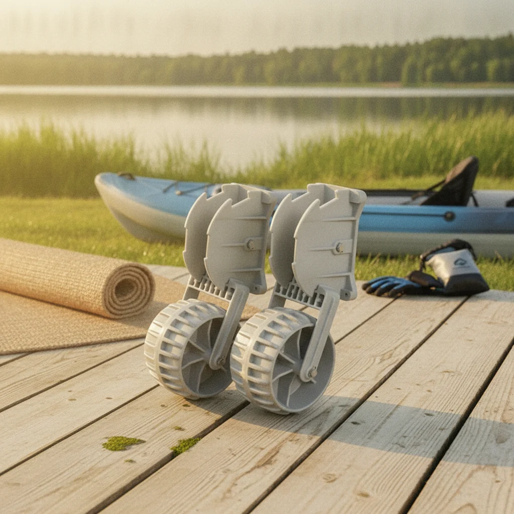 Boat Launching Wheel with Retractable Bracket Inflatable Boat Wheel Kit Tug Wheel Assembly for Fishing Boats