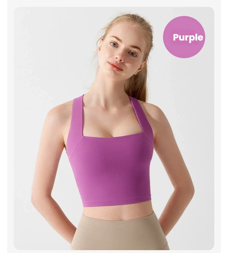 Women's Longline Sports Bra Breathable Yoga Top with High Support Seamless Workout Vest for Pilates Gym Fitness Woman Clothing