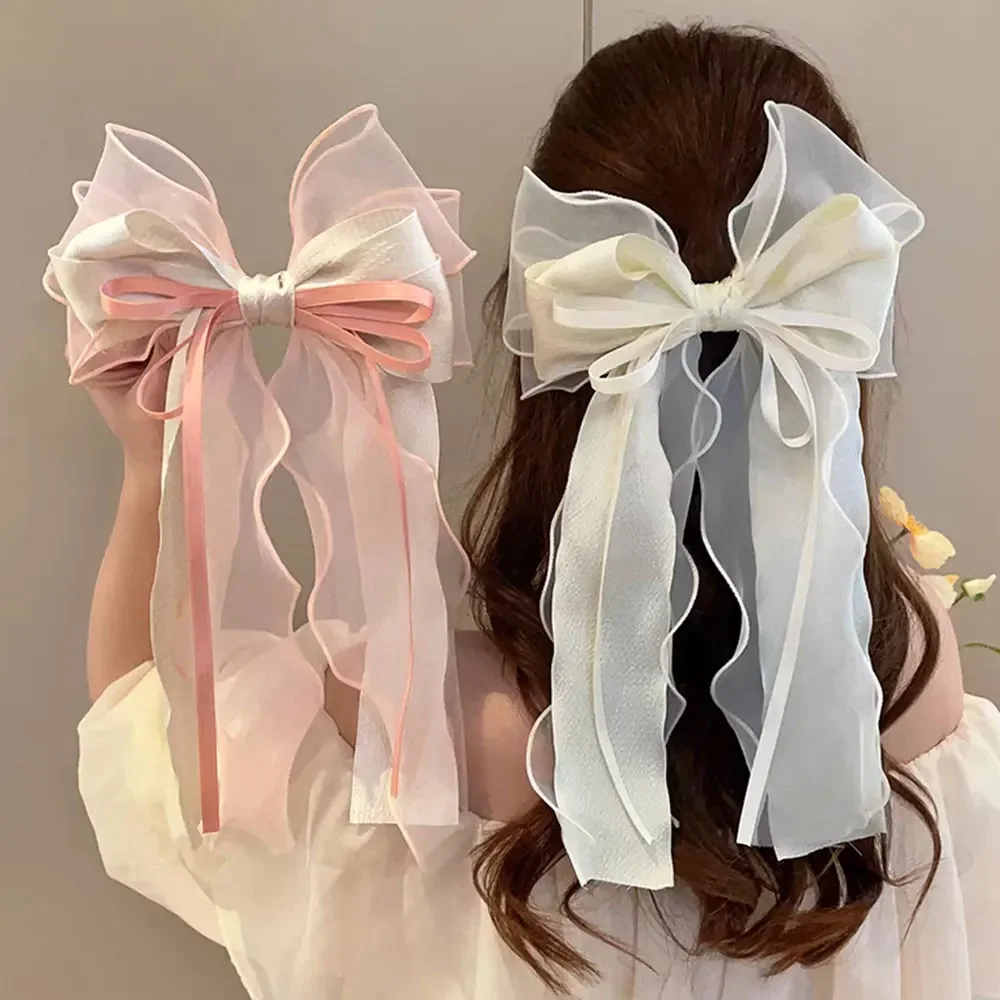 Elegante große Haarspangen mit Spitze und Schleifenband für Frauen und Mädchen, Valentinstag- und Hochzeitsaccessoires – Detail 3