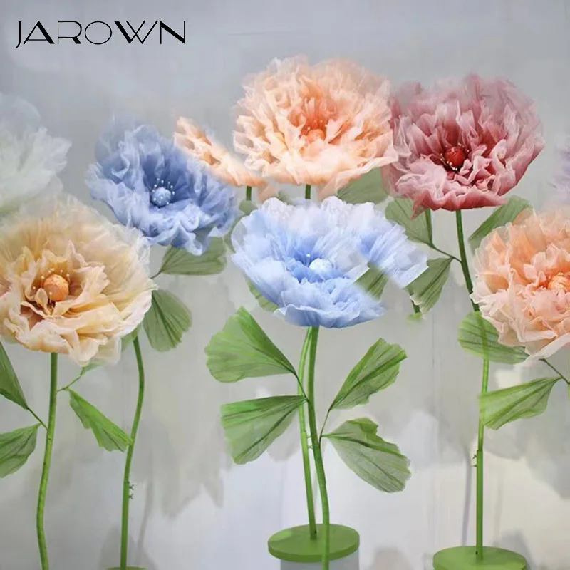 

Wedding Road Lead Artificial Flower Luxury Silk Automatic Opening Closing Mechanical Floral for Stage Background Props Decor