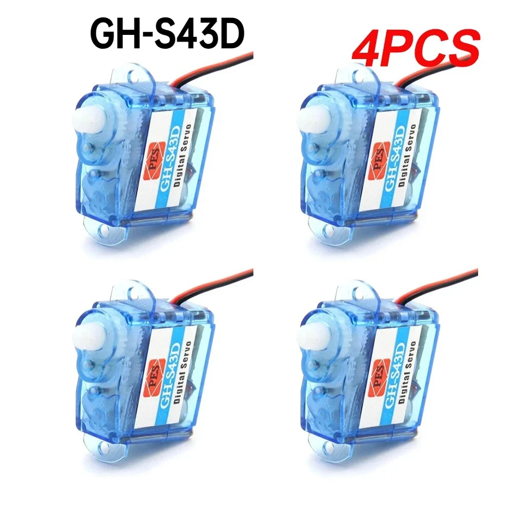 4 pz Micro Servo Digitale GH-S43D Mini Servo 4.3g Leggero 180 gradi 3.6-4.8 V per Auto RC Barche Robot Aereo Elicottero