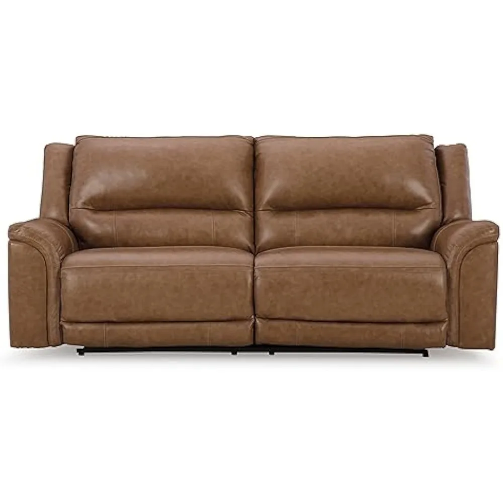 Trasimeno Contemporary Leather Match 2 Seat Power Reclining Sofa with Adjustable Headrest and USB Ports