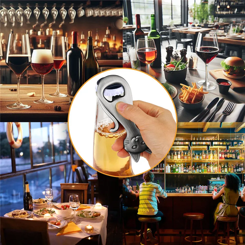 Прекрасная открывалка для бутылок в форме кошки, металлические открывалки для пива, инструмент для открытия для вечеринки, клуба, уникальный штопор с животными, свадебный подарочный набор