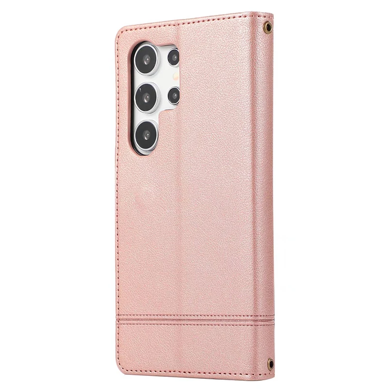 Mirror Wallet Flip Case For Samsung Galaxy S24 FE S23 Ultra S22 S21 Plus S20 A55 A54 A34 A53 A15 A14 A13 A12 Luxury Leather