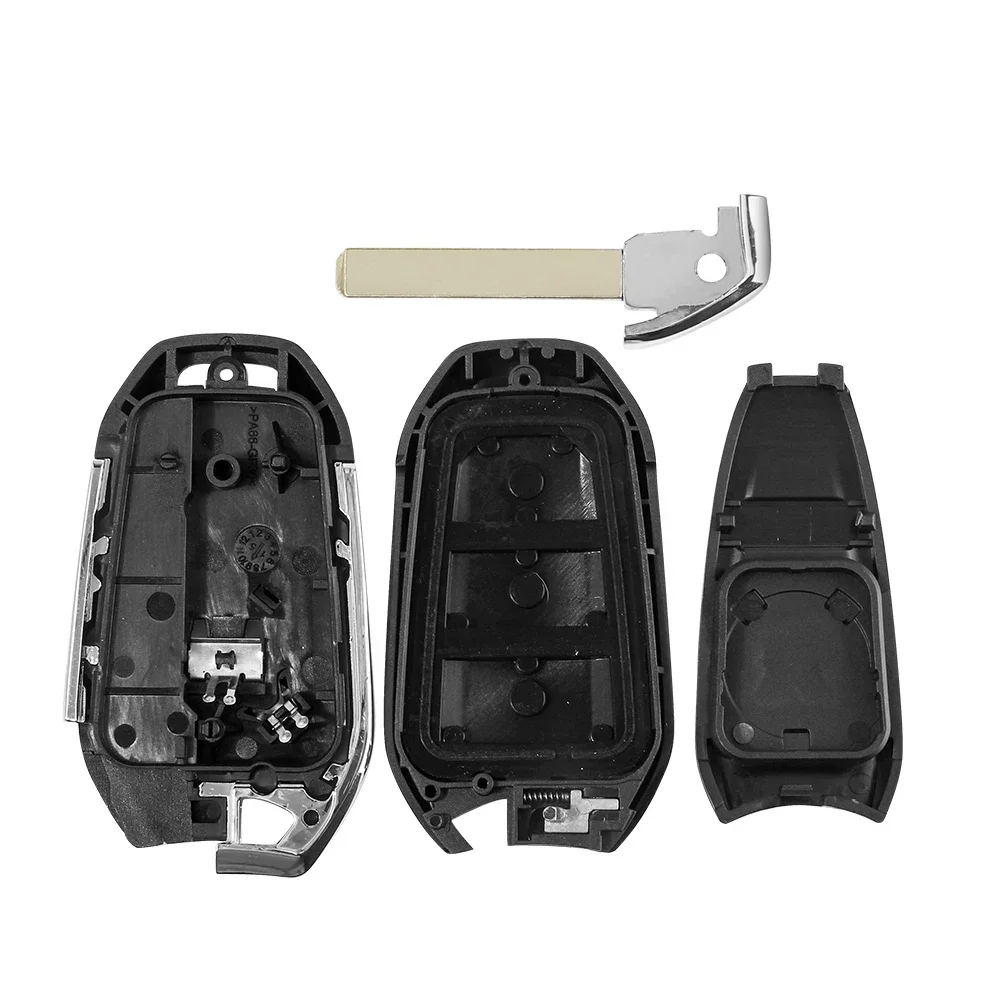 KEYYOU-Smart Card Car Chave Shell Case Substituição, 3 Botões, Fit para Peugeot 308, 408, 508, 2008, 3008, 4008, 5008, Citroen C3, C4