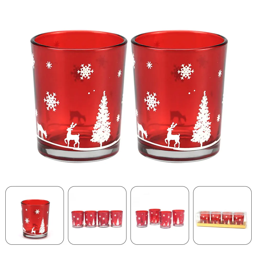 

2Pcs Simple Cups Glass DIY Containers for Christmas Decoration and Gift Idea Goth Room Decor Tea Light Holder