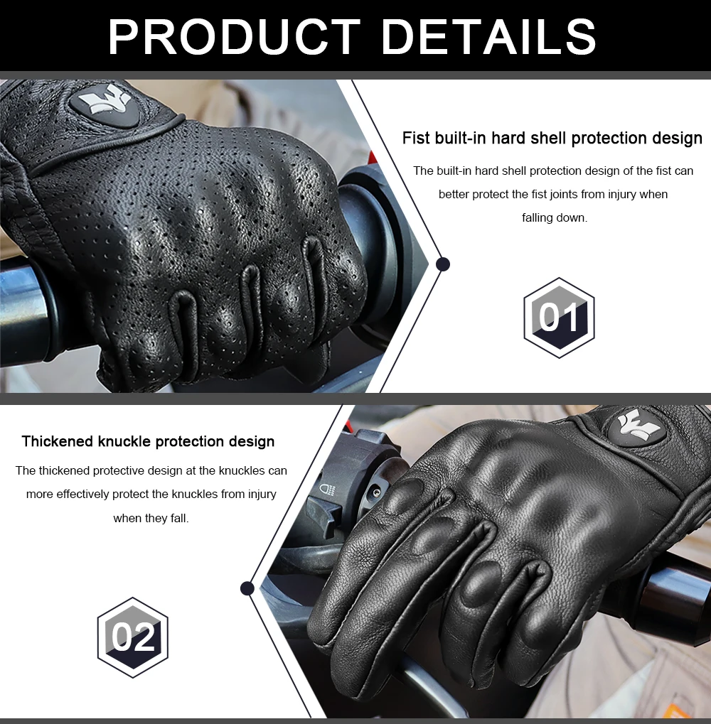 Vintage Ziegenleder Motorradhandschuhe Sommer Herren Gelb Retro Leder Motorradfahrer Guantes Motorrad Motocross Handschuh M-XXL – Detail 23